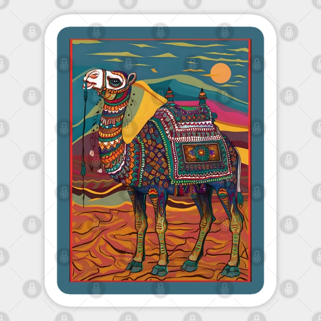 Decorated rajasthani camel Sticker by Spaceboyishere